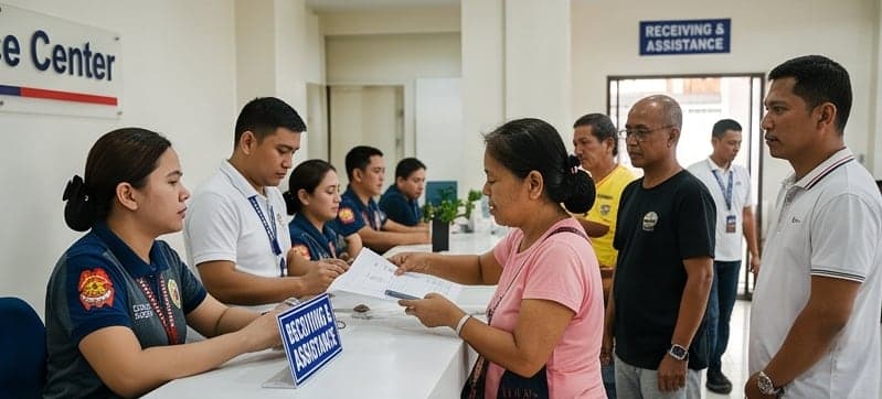 Staff at the Citizen's Service Center receiving applications